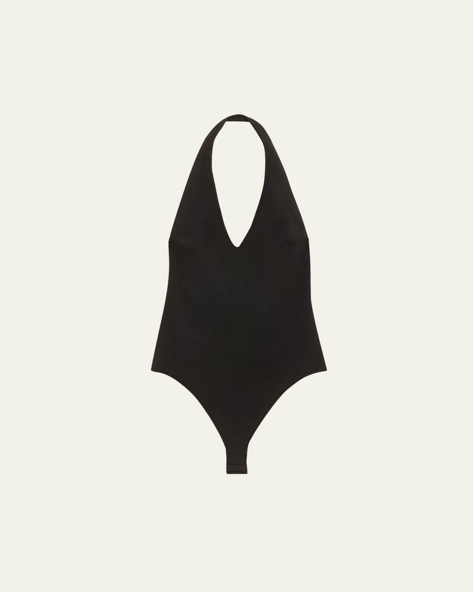 Lila Plunge Halter-Neck Bodysuit